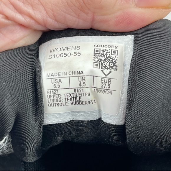 Saucony Women’s Ride 14 Fog Grey / Cherry Running Shoes - Size 6.5 - Picture 7 of 11